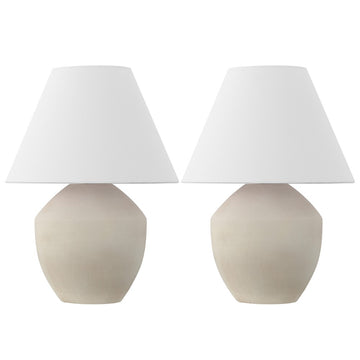 Ralf 20.5" Minimalist Scandinavian Resin/Iron LED Table Lamp - JONATHAN Y